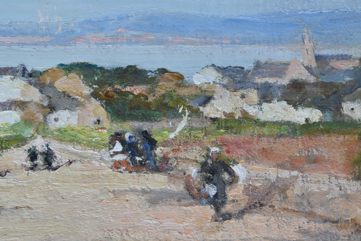 Marie Reol "le Vieux Cerisier à Poullan Sur Mer"" Huile Sur Toile 46x55-photo-3